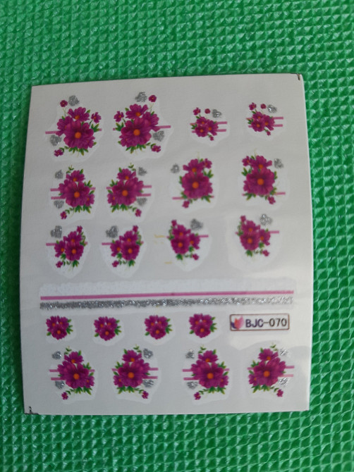Наклейки на ногти цветочки - размер стикера 6*5см, инструкция по применению есть в описании товара Киев - изображение 1