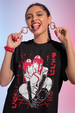 Футболка для мальчика аниме Человек-бензопила оверсайз (рост от 165 до 180 ) Черний AnimeJ0756m Днепр