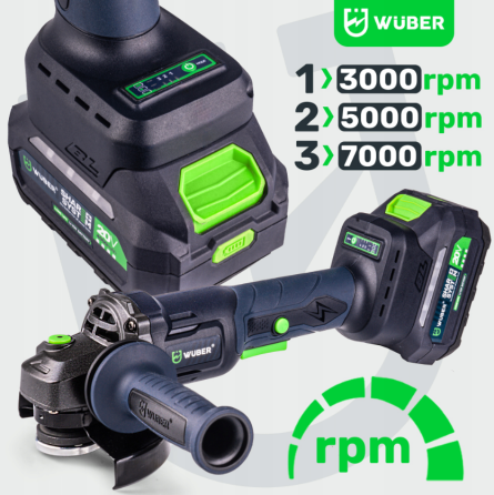 Болгарка (вуглецева шліфмашина) Wuber + 2 акумулятори + зарядний пристрій DIAX (Польща) Київ
