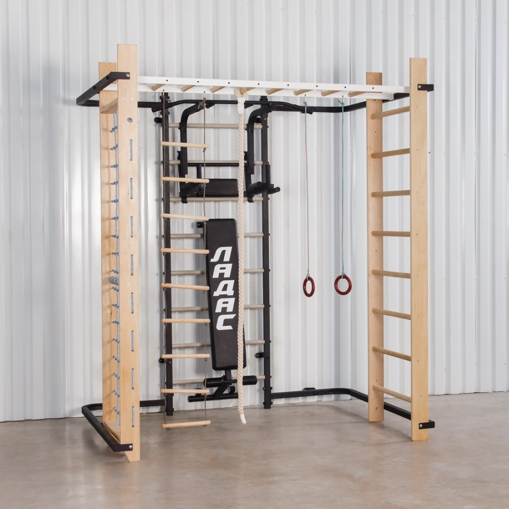 Шведская стенка спортивный комплекс Olimp Black для детей и взрослых усиленная металлическая для всей семьи Каменское - изображение 1