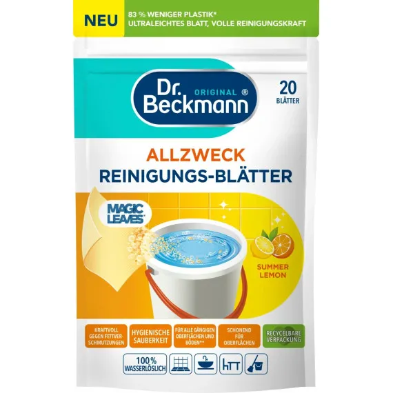 Универсальное моющее средство в форме листьев Summer Lemon Dr. Beckmann, 20 шт (Германия) Dr. Beckma Львов - изображение 1