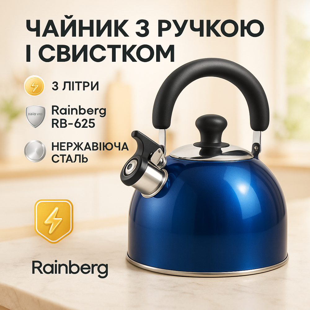 Качественный чайник из нержавеющей стали со свистком, Чайник для плиты со свистком для чая OS-95 Львов - изображение 11