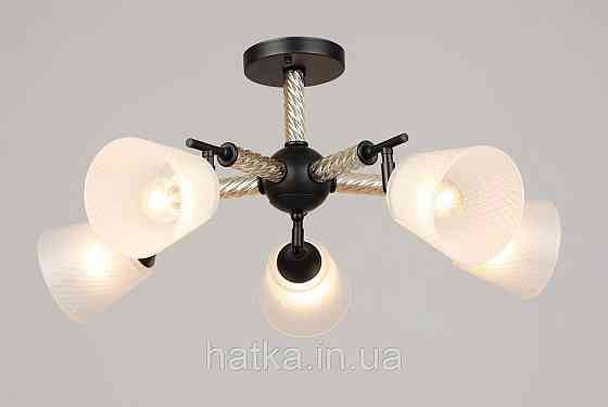 Люстра стельова на 5 плафонів VALESO, Чорний, K2343/5 Київ