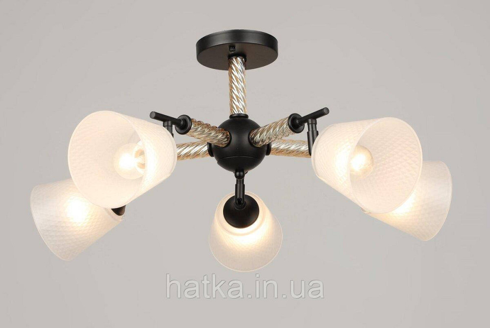 Люстра стельова на 5 плафонів VALESO, Чорний, K2343/5 Київ - фото 1