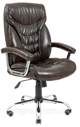 Офисное Кресло Руководителя Richman Cagliari Titan Dark Brown Хром М3 MultiBlock Коричневый Днепр