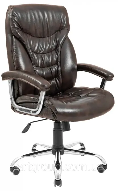 Офисное Кресло Руководителя Richman Cagliari Titan Dark Brown Хром М3 MultiBlock Коричневый Днепр - изображение 4