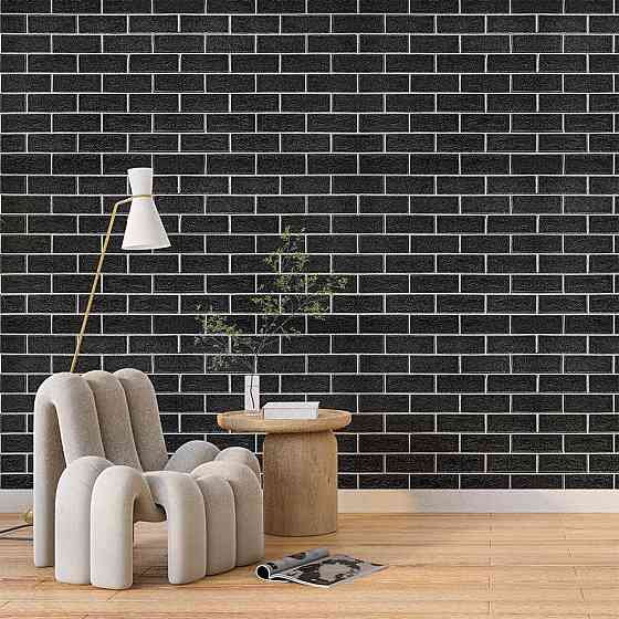 Панель стеновая 700х700х5мм Черный кирпич с белым SW-00001503 Киев