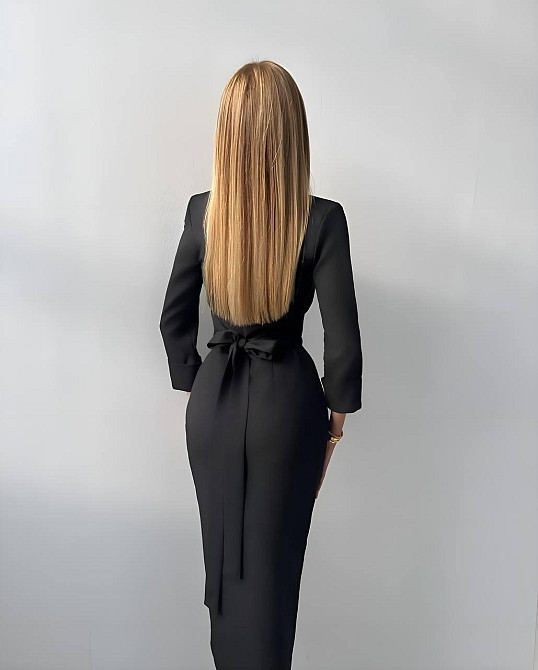 Жіноча стримана сукня-піджак костюмка Чорний Одеса - фото 5