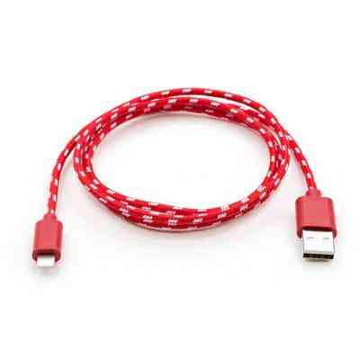 Дата кабель USB 2.0 AM to Lightning 2color nylon 1m red Vinga (VCPDCLNB31R) Вінниця