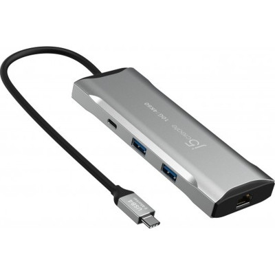 Порт-репликатор J5create Dock-Station USB-C 10Gbps, 7-in-1 (хаб/HDMI/PD/картридер) (JCD393-N) Винница - изображение 1