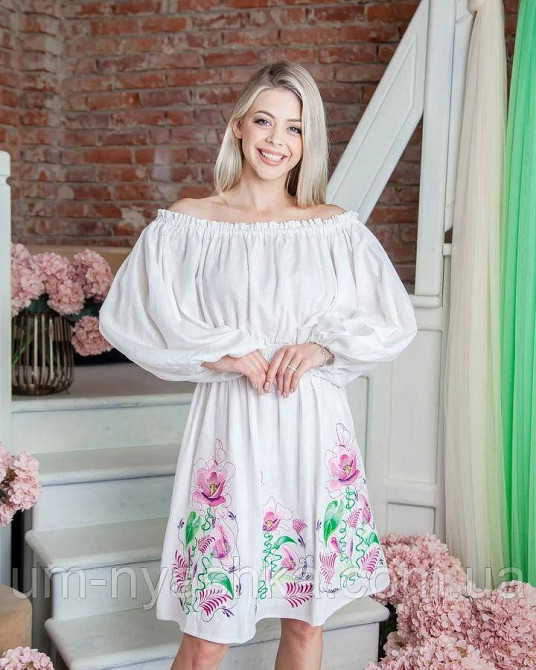 Жіноча вишита сукня, біла вишиванка жіноча Емілія Кривий Ріг - фото 4
