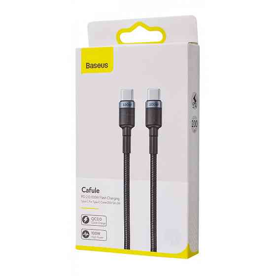 Кабель Baseus Caful Type-C PD 2.0 100W 2м червоно-чорний Львів