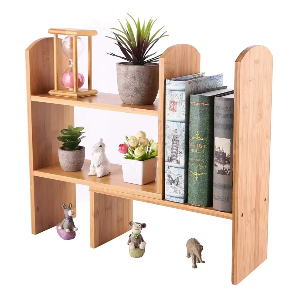 Настольная полка из бамбука для книг и аксессуаров с возможностью регулировки положения, 65×45×15см Каменец-Подольский - изображение 2