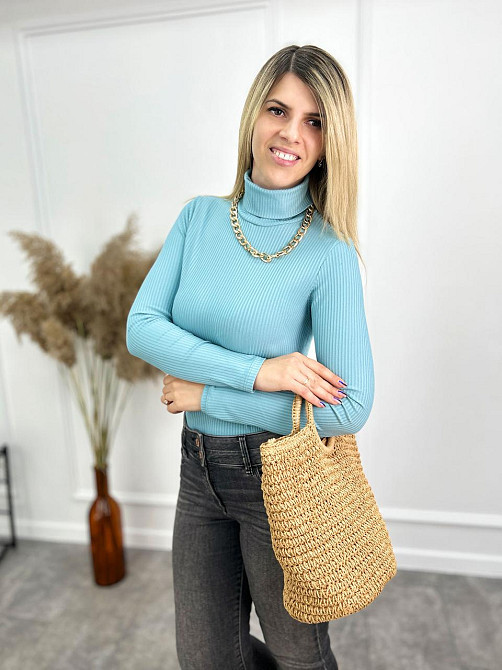 Жіночий гольф в рубчик "Made" оптом | Батал Фісташковий, 50-52 Київ - фото 1