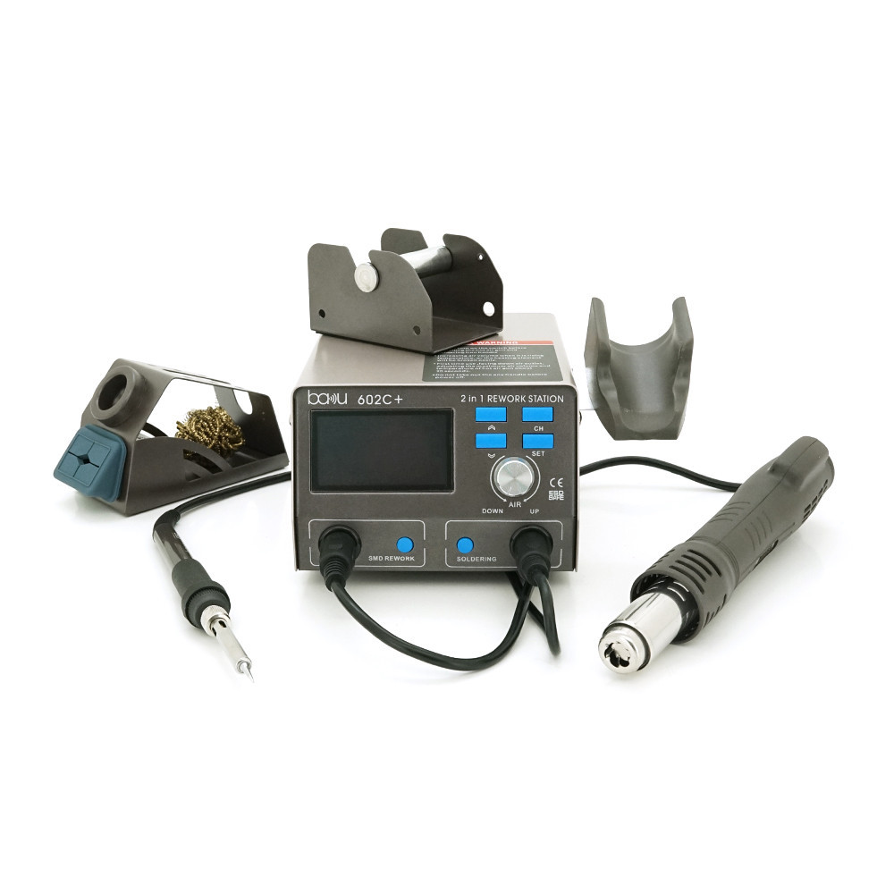 Паяльная станция термовоздушная BAKU BA-602C+ фен, паяльник, цифровая индикация, DC: 220V, 4A, 750W Киев - изображение 1