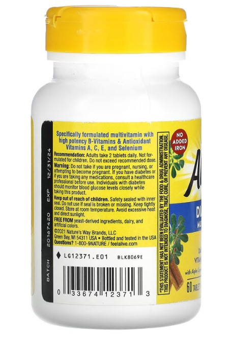 Диабетические мультивитамины (Alive! Diabetic Multivitamin) 60 таблеток Київ - фото 3