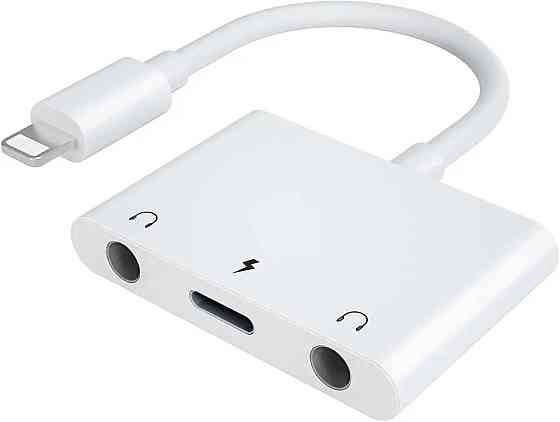Аудіо-адаптер 3в 1 Lightning - 2 * Jack 3.5 + Lightning Луцк