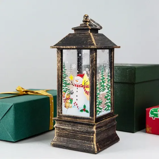 Музыкальный металлический новогодний фонарик-светильник h=28 см Коломия