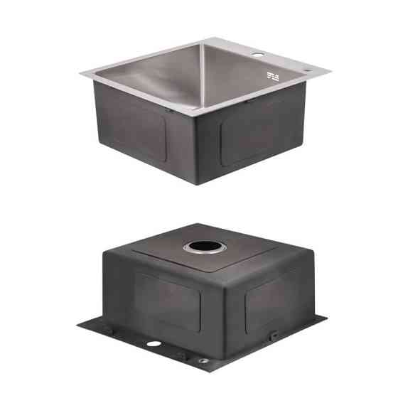 Комплект Lidz Handmade H5050 Мойка для кухни интегрированная Brushed в комплекте с дозатором + Lidz K01G Киев