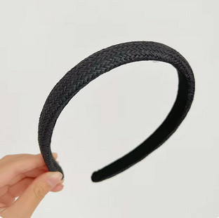 Обруч для волосся солом'яний чорний Київ - фото 1