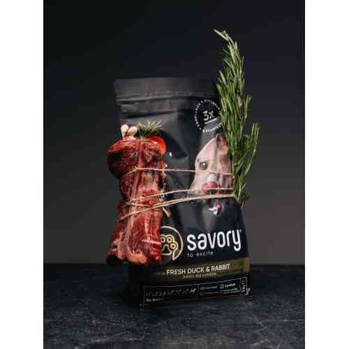 Корм сухой Savory Adult All Breeds rich in Fresh Duck and Rabbit для собак всех пород со свежей уткой и кроликом 1 кг Киев