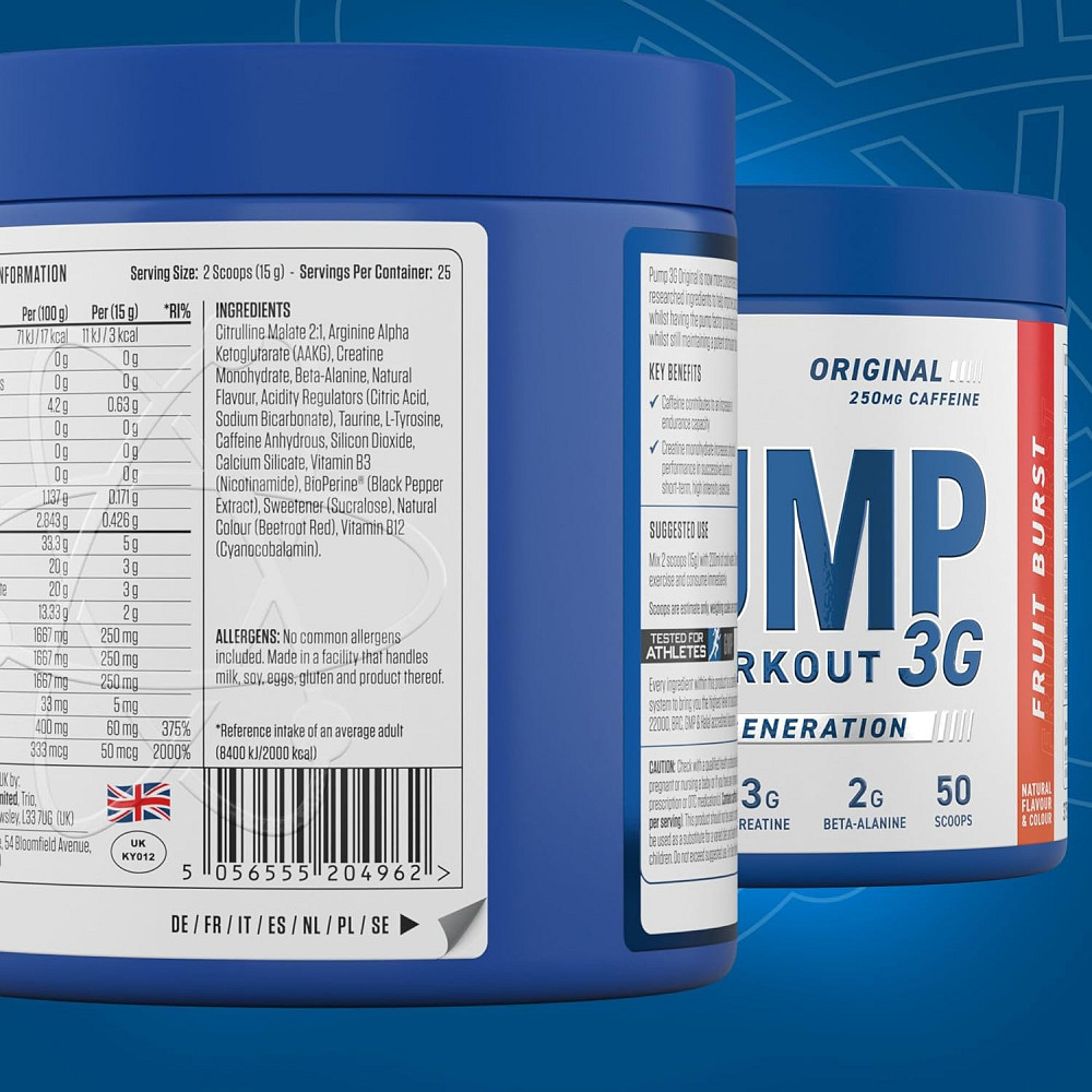 Передтренувальний комплекс Applied Nutrition Pump 3G 375 g (Fruit Burst) Луцьк - фото 2