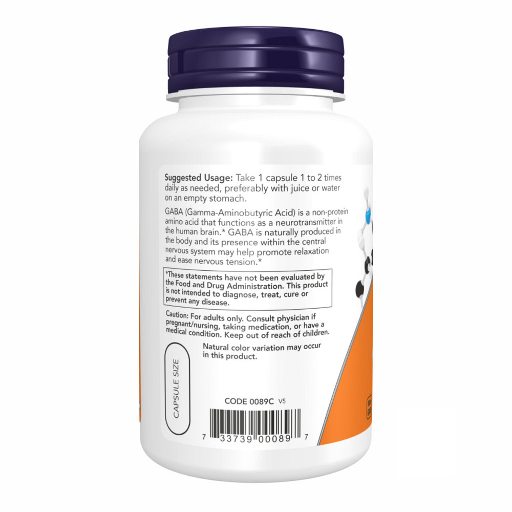 Габа Now Foods GABA 750mg 100 раст капс Киев - изображение 6