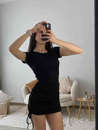 Женское облегающее мини платье с затяжками  рубчик резинка Одесса