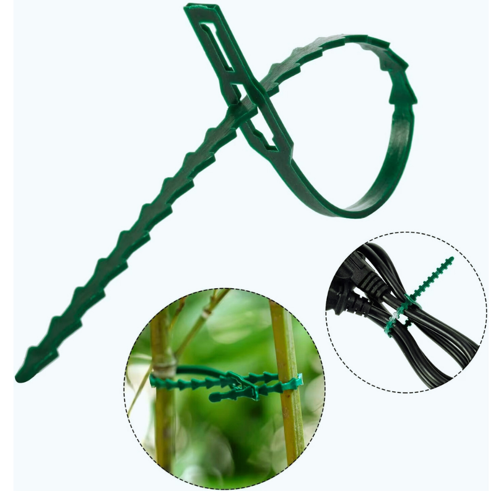 Хомуты садовые, подвязки для растений 30 шт,многоразовые пластиковые стяжки длина 23 см цвет зелёный Каменец-Подольский - изображение 5