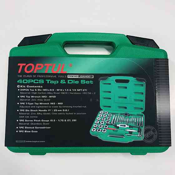 Набір різьбонарізного інструменту TOPTUL 40 од. М3-М12 JGAI4001 Одеса