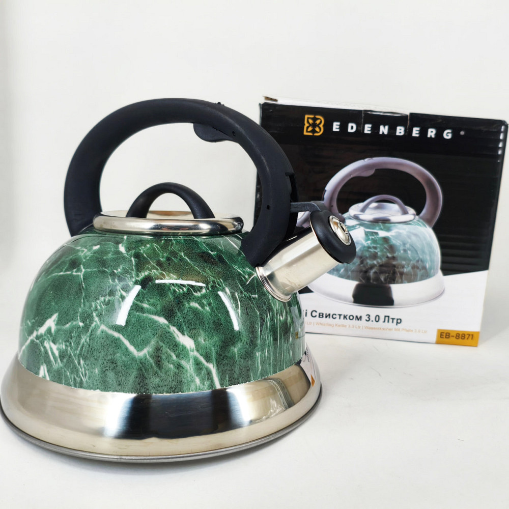 Чайник на плиту для кухні, Чайник з потовщеним дном і прогумованою ручкою металевий зі свистком BH-83 Івано-Франківськ - фото 8