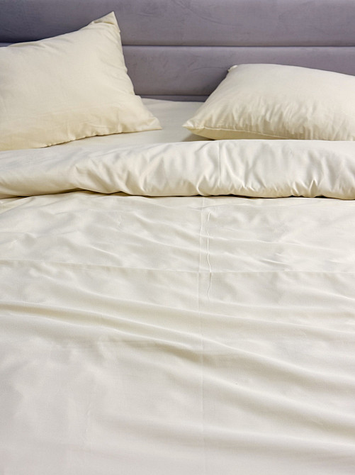 Ecotton Комплект постільної білизни Ecotton полуторний 150х215 см однотонний кремовий Cream Yel Коломия - фото 4