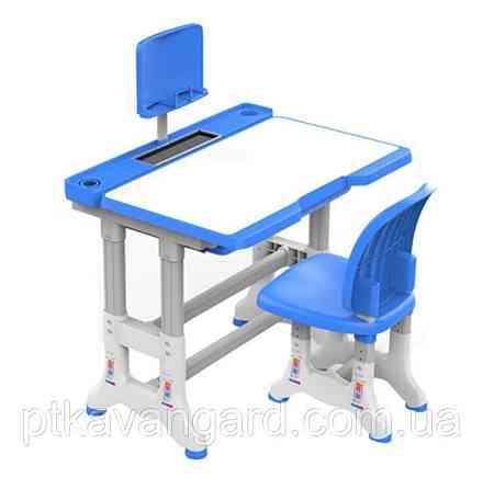 Парта школьная детская со стульчиком и лампой L-70106 / Комплект растущая парта и стул, синий Хмельницкий