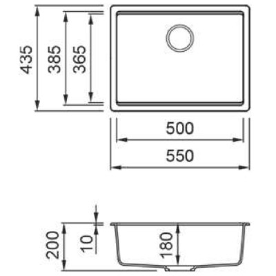 Мийка кухонна Elleci TIME 105 under top Nero 40 Вінниця - фото 2