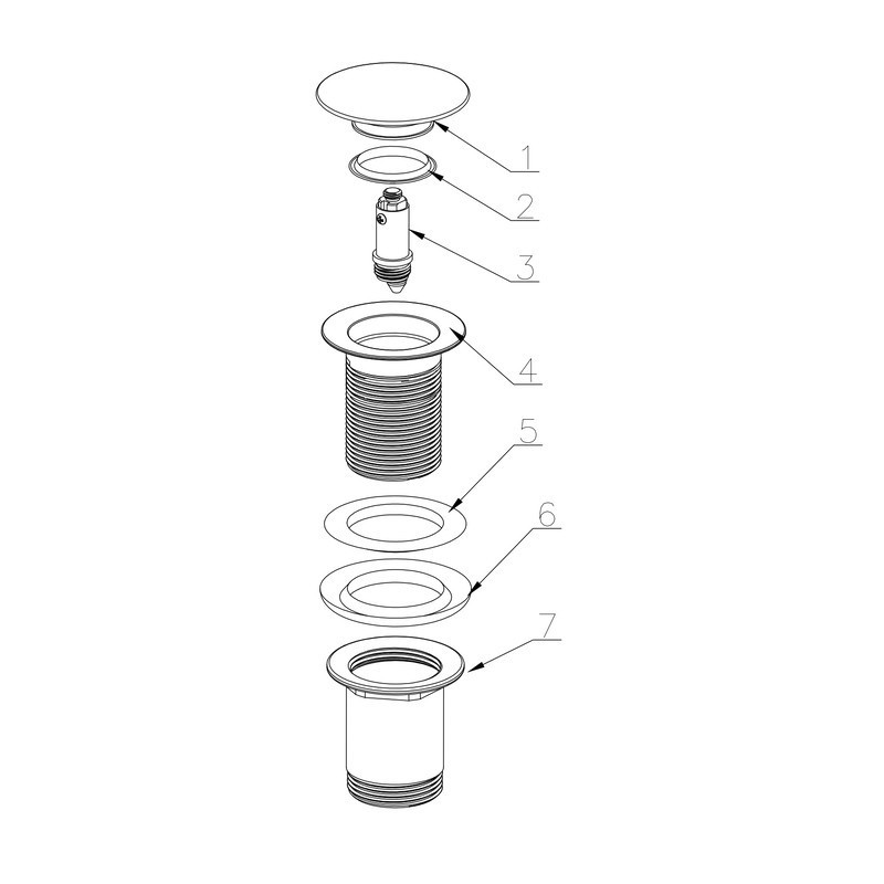Донний клапан для раковини Koer PW-08-05 1 1/4''  без переливу автоматичний СLICK-СLACK Колір чорн ( 10535 ) Харьков - изображение 7