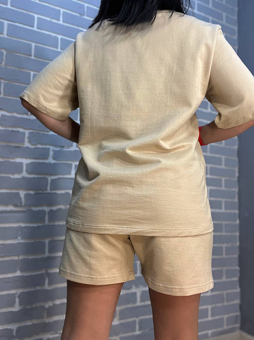 Костюм женский Pepper&mint 24-0101 футболка с шортами трикотажный оверсайз однотонный бежевый, бежевый, SM Киев - изображение 9