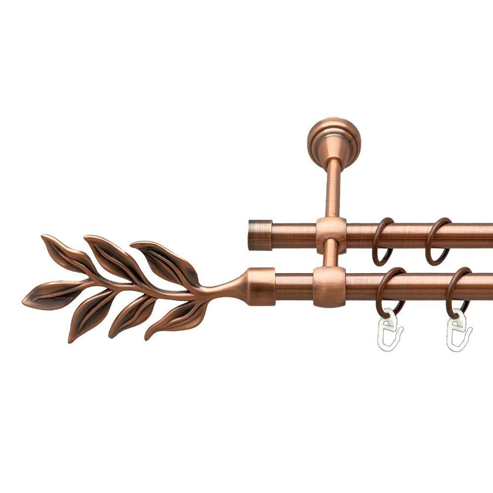 Карниз Orvit Лавр металевий дворядний литий гладка труба кільце металеве Мідь 16\16 мм 240 см (00-00019598) Львів - фото 1