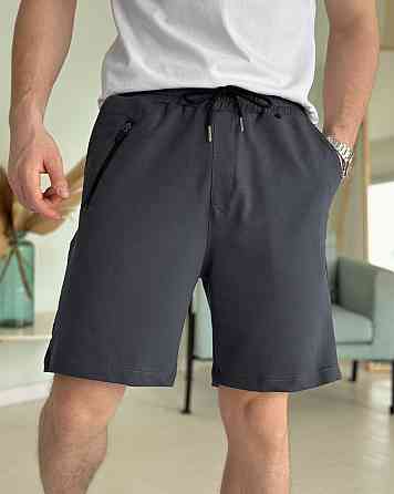 Лёгкие однотонные летние мужские шорты тёмно-серые Pobedov Griz Киев