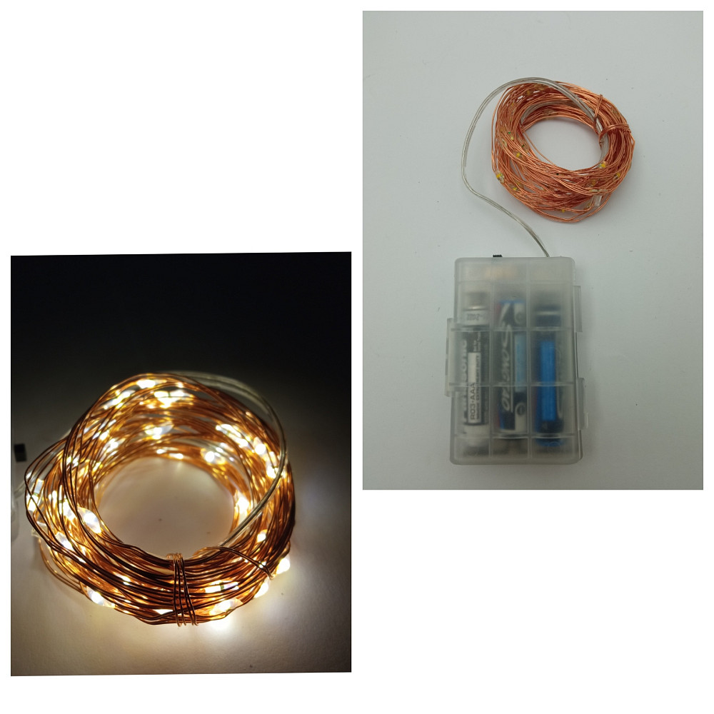 Гірлянда дротик 60led 5м (тепле світло) на батарейках 16547 Луцьк - фото 2