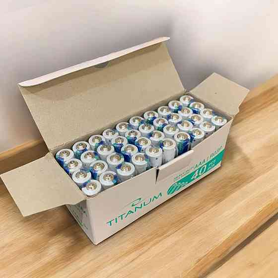 Батарейки TITANUM AAA R3 солевые 40 шт — міні пальчикові елементи живлення для пультів, годинників та іграшок Харків