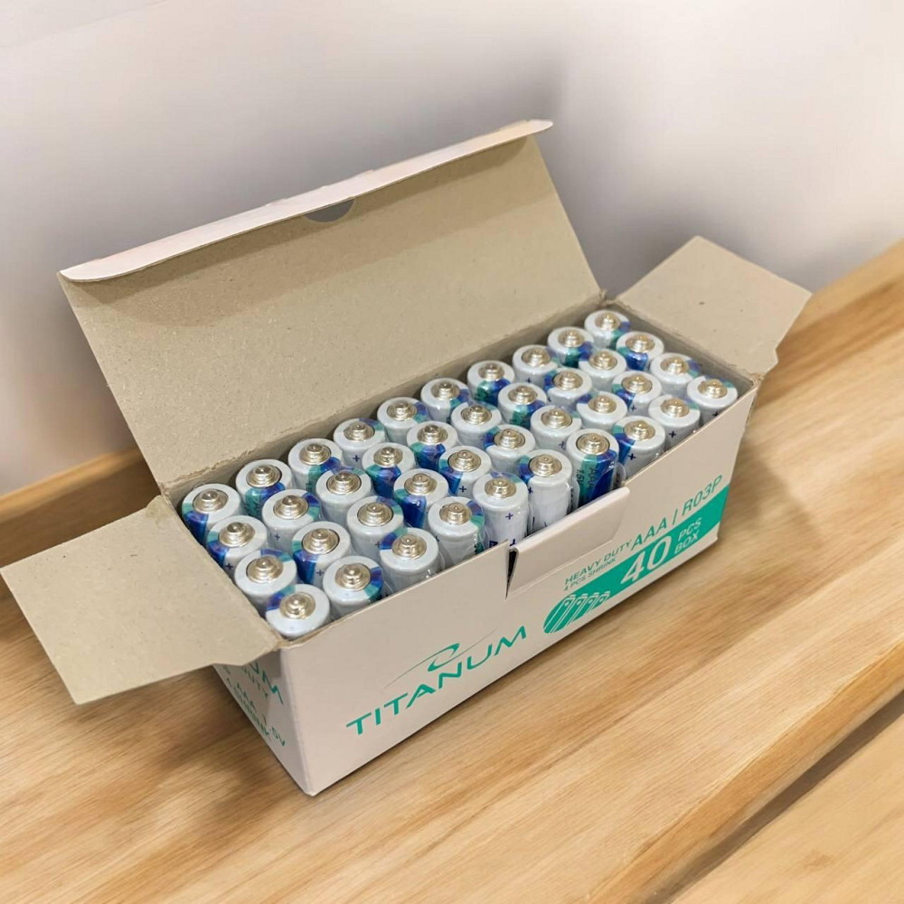 Батарейки TITANUM AAA R3 солевые 40 шт — мини пальчиковые батареи для пультов, часов и игрушек Харьков - изображение 4