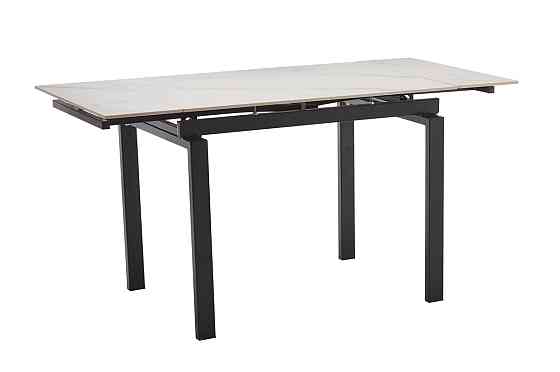 Стіл Оріон 100 (+25+25)*70, чорний/кераміка білий Київ