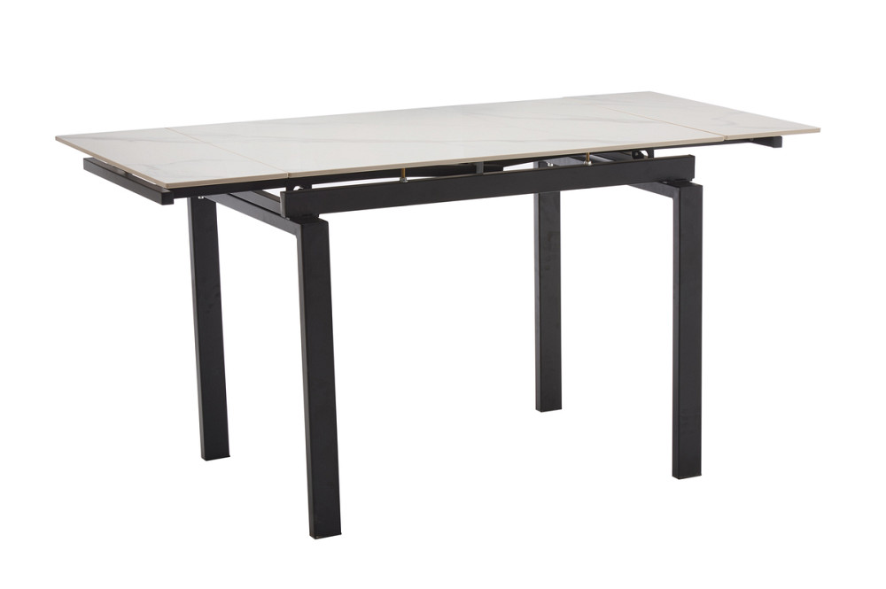 Стіл Оріон 100 (+25+25)*70, чорний/кераміка білий Київ - фото 1