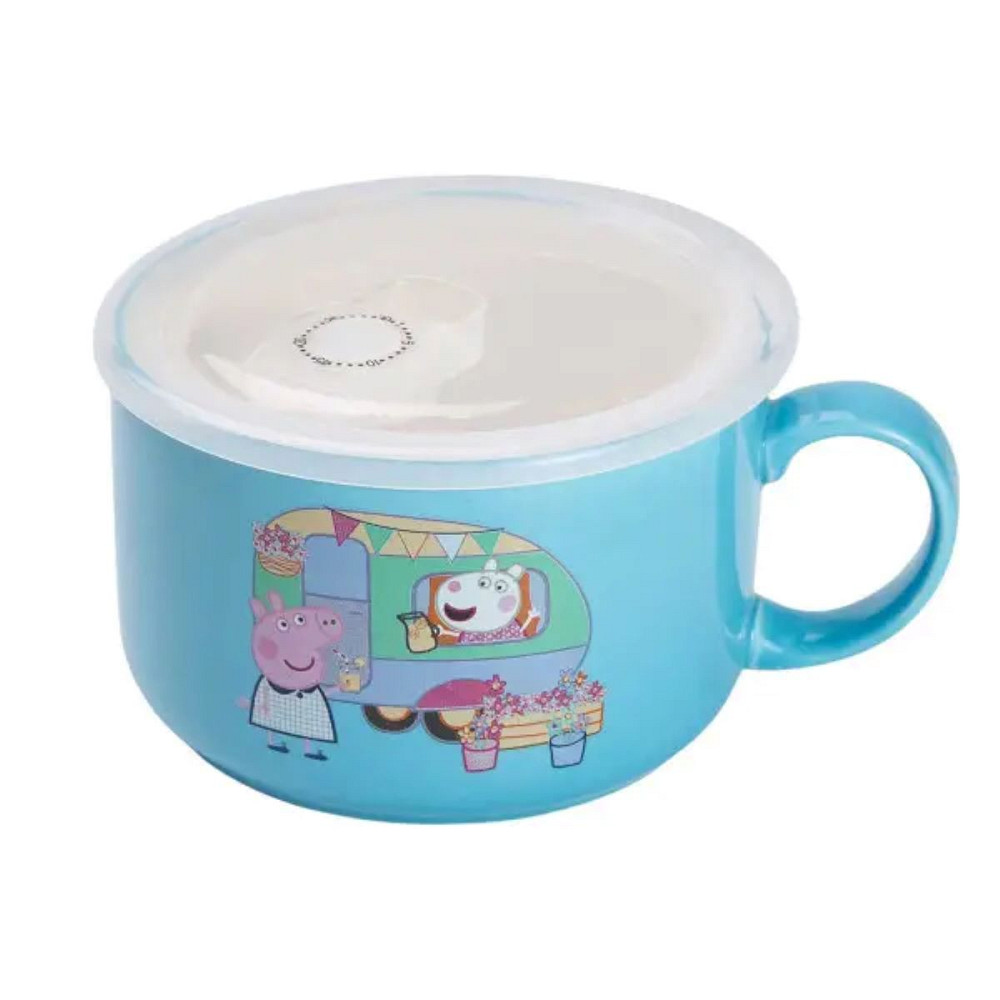 Миска для локшини порцелянова 770 мл із герметичною кришкою, блакитна HP-15-15 Коломия - фото 1