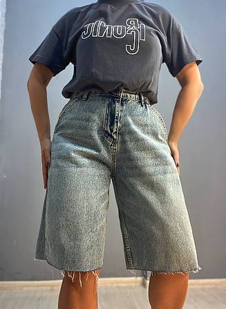 Шорты женские джинсовые SL Denim 1001 бермуды SKATER косые карманы обрезанные голубые, голубой, 38 Одесса - изображение 5
