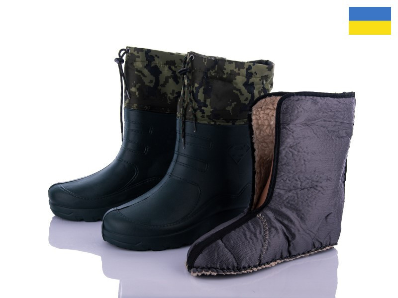 Сапоги мужские теплые резиновые олива пена forest-S с подкладкой валенком Одесса - изображение 12