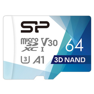 Карта памяти Silicon Power 64Gb microSDXC U3 A1 V30 Superior Color 100R/80W + adapter (SP064GBSTXDU3V20AB) Винница - изображение 2