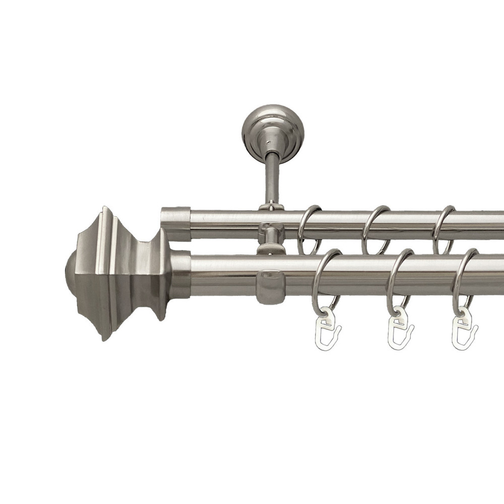 Карниз Orvit Борджеза металевий дворядний відкритий Нержавіюча Сталь 25\19 мм 300 см (7075442) Львов - изображение 1