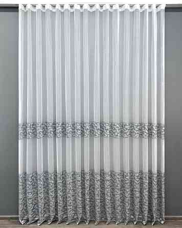 Тюль VR-Textil 2010т Жаккард Белый с серым 400х270 см (42-1074) Киев