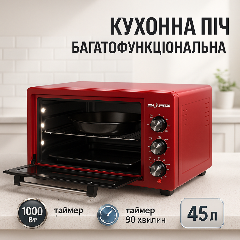 Електрична піч для випікання, Багатофункціональна сімейна духовка, Настільні плити електронні PK-53 Львів - фото 6